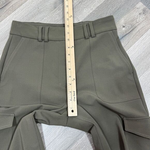 Express Super High Rise Pleated Ankle Cargo Utility Pants Olive Khaki Green 6 - Picture 15 of 16
